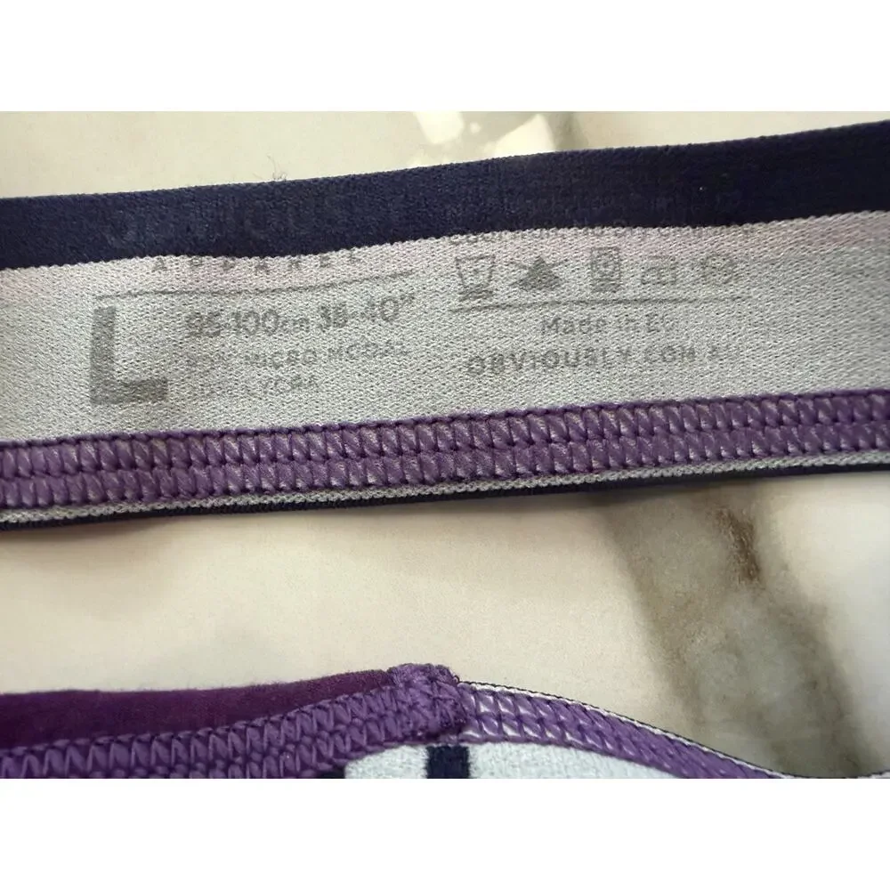 NEW Set Of 3 Obviously Apparel Mens PrimeMan Jockstrap Blue Purple Size Large